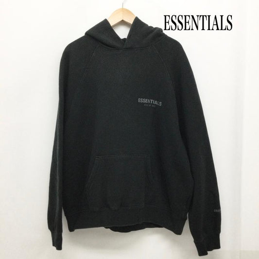エッセンシャルズ ESSENTIALS パーカー 長袖 essentials パーカー　プルオーバーパーカー M 無地 黒 / ブラック / black メンズ USED 古着 中古 50158875