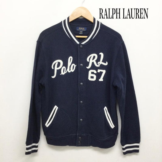 ラルフローレン RALPHLAUREN ジャケット、上着 ジャンパー、ブルゾン RALPHLAUREN ラルフローレン コットンスタジャン　ロゴボタン　刺繡ロゴ L 刺繍 紺 / ネイビー / navy レディース USED 古着 中古 50158876