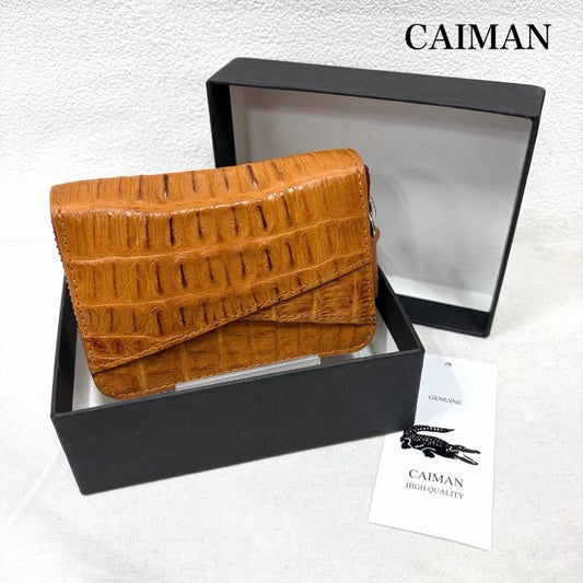 レザー レザー 財布 コンパクト財布 CAIMAN ワニ革 カードケース コインケース 名刺入れ レザー - 無地 茶 / ブラウン / brown レディース USED 古着 中古 50158877