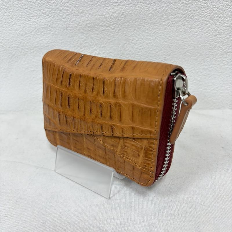 レザー レザー 財布 コンパクト財布 CAIMAN ワニ革 カードケース コインケース 名刺入れ レザー - 無地 茶 / ブラウン / brown レディース USED 古着 中古 50158877
