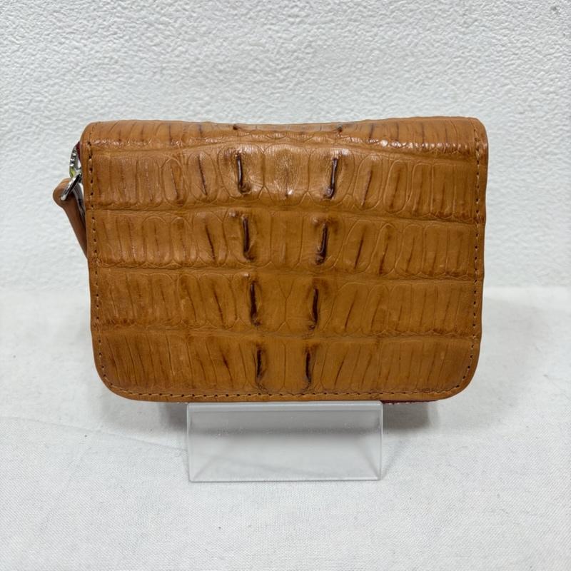 レザー レザー 財布 コンパクト財布 CAIMAN ワニ革 カードケース コインケース 名刺入れ レザー - 無地 茶 / ブラウン / brown レディース USED 古着 中古 50158877