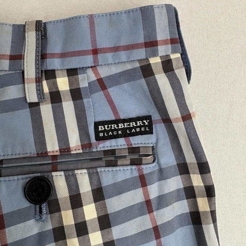 バーバリーブラックレーベル BURBERRY BLACK LABEL パンツ スラックス ノバチェック柄 コットン スラックス パンツ BMS50-911-24 青 / ブルー / blue メンズ USED 古着 中古 50158913