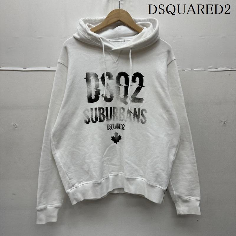 ディースクエアード DSQUARED2 パーカー 長袖 Suburbans ロゴ プリント パーカー S74GU0757 M 白 / ホワイト / white メンズ USED 古着 中古 50158914