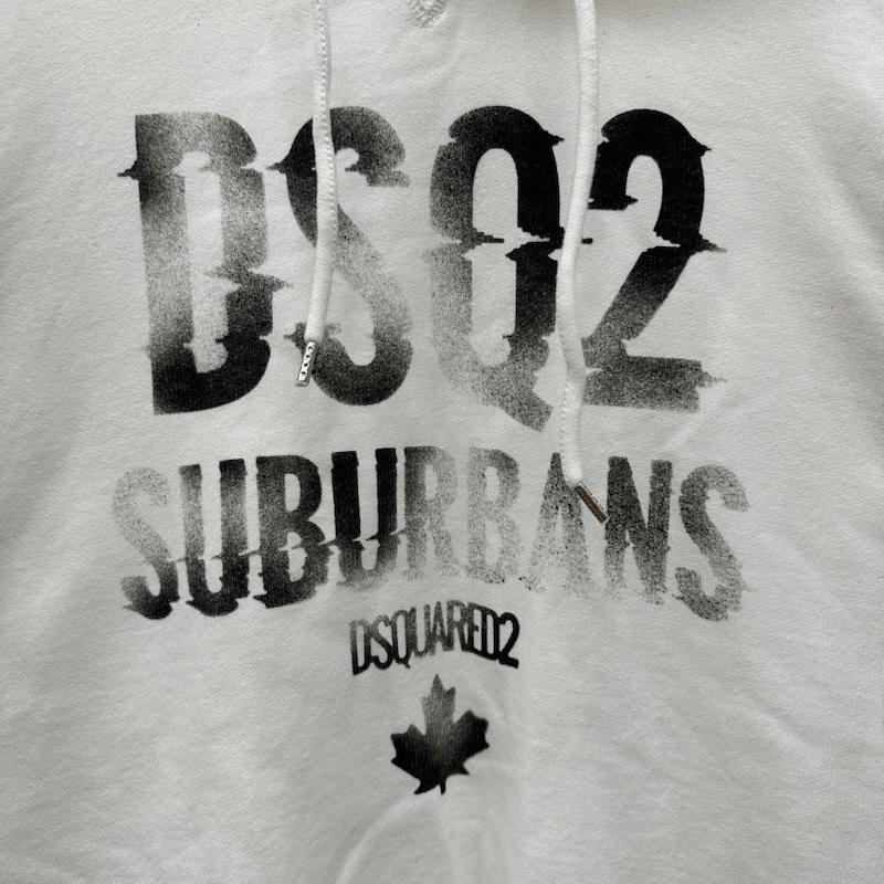 ディースクエアード DSQUARED2 パーカー 長袖 Suburbans ロゴ プリント パーカー S74GU0757 M 白 / ホワイト / white メンズ USED 古着 中古 50158914