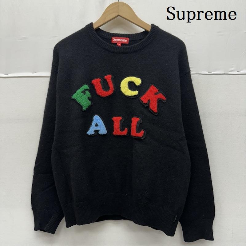シュプリーム Supreme ニット、セーター 長袖 21SS Jamie Reid Fuck All Sweater クルーネック ニット ワッペン M 黒 / ブラック / black メンズ USED 古着 中古 50158916