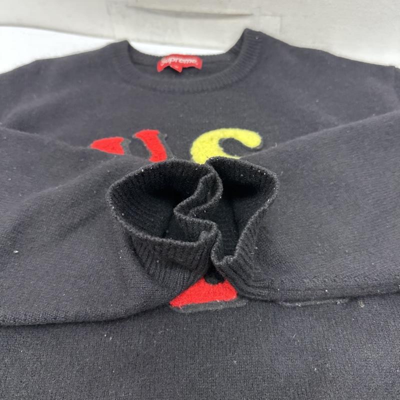 シュプリーム Supreme ニット、セーター 長袖 21SS Jamie Reid Fuck All Sweater クルーネック ニット ワッペン M 黒 / ブラック / black メンズ USED 古着 中古 50158916