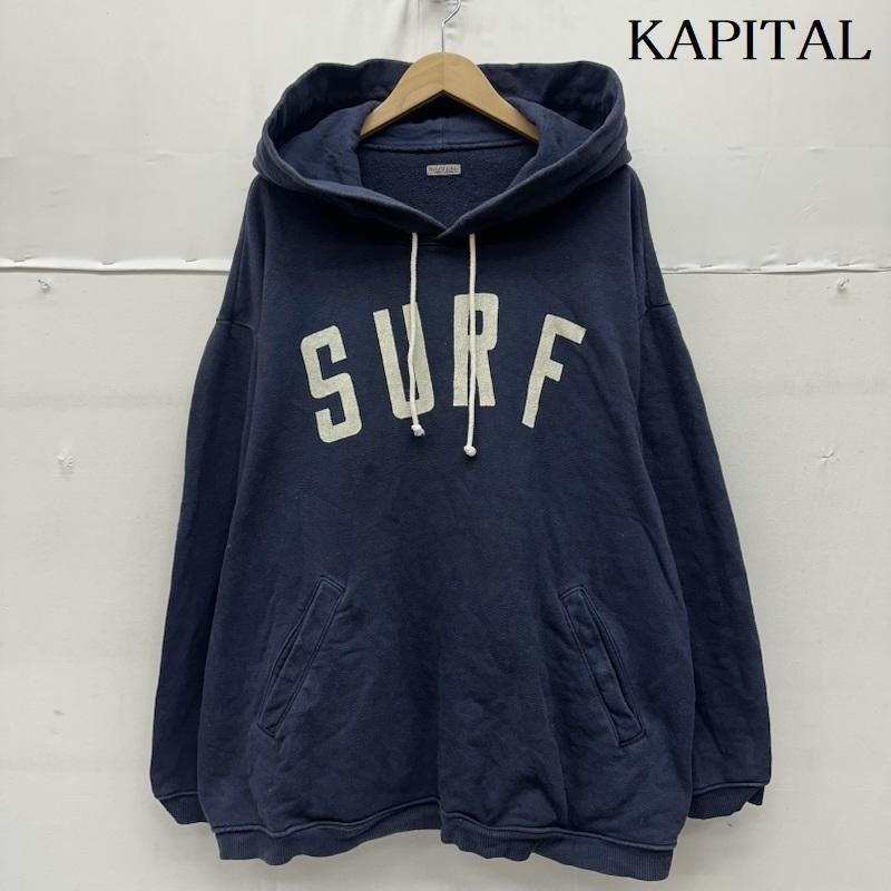 キャピタル KAPITAL パーカー 長袖 SURF BIG ロゴ プリント パーカー K1703LC089 1 紺 / ネイビー / navy メンズ USED 古着 中古 50158918