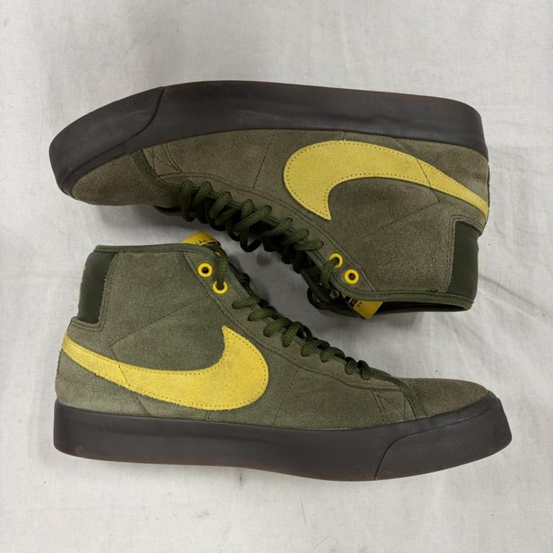 ナイキ NIKE スニーカー スニーカー ANTIHERO アンタイヒーロー SB ZOOM BLAZER MID QS HM5838-300 ハイカット スニーカー 28.5cm 28.5cm ロゴ、文字 X 刺繍 カーキ / カーキ / khaki X 黄 / イエロー / yellow メンズ USED 古着 中古 50158929