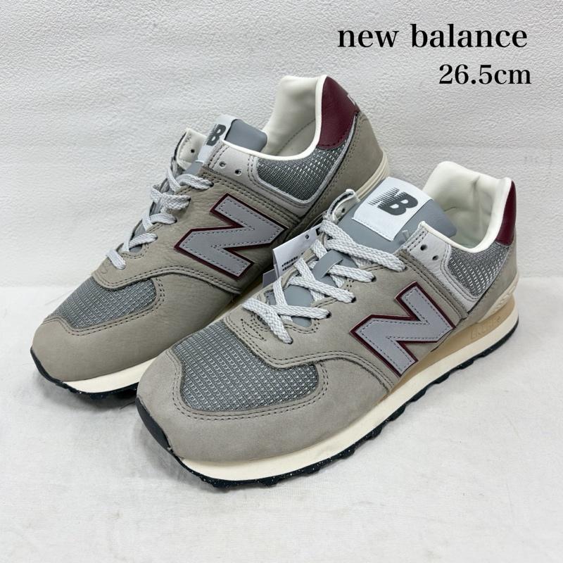 ニューバランス New Balance スニーカー スニーカー U574SKB ロゴ ローカット スニーカー スウェード メッシュ 26.5cm 26.5cm ロゴ、文字 灰 / グレー / gray X ボルドー / ボルドー / メンズ USED 古着 中古 50158932