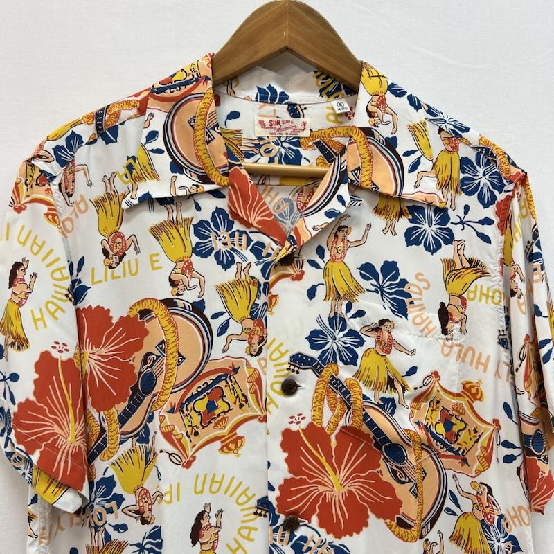サンサーフ SUN SURF シャツ、ブラウス 半袖 SS39424 アロハシャツ WAIKIKI MAP S 紺 / ネイビー / navy メンズ USED 古着 中古 50158944