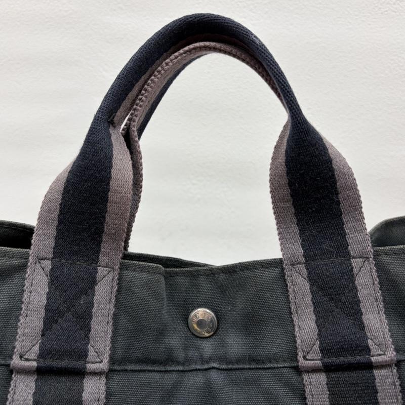 エルメス HERMES トートバッグ トートバッグ フールトゥMM トートバッグ キャンバス - 無地 黒 / ブラック / black X チャコールグレー / チャコールグレー / レディース USED 古着 中古 50158945