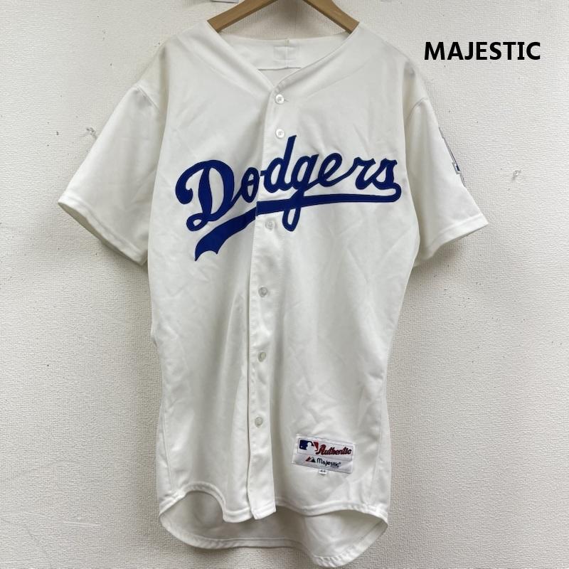 マジェスティック MAJESTIC シャツ、ブラウス 半袖 ロサンゼルス・ドジャース ホーム レプリカ ユニフォーム ワーク シャツ 44 白 / ホワイト / white メンズ USED 古着 中古 50158963