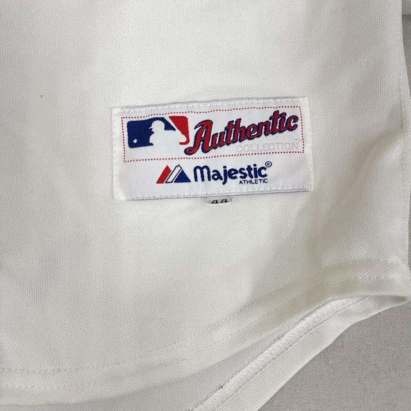 マジェスティック MAJESTIC シャツ、ブラウス 半袖 ロサンゼルス・ドジャース ホーム レプリカ ユニフォーム ワーク シャツ 44 白 / ホワイト / white メンズ USED 古着 中古 50158963