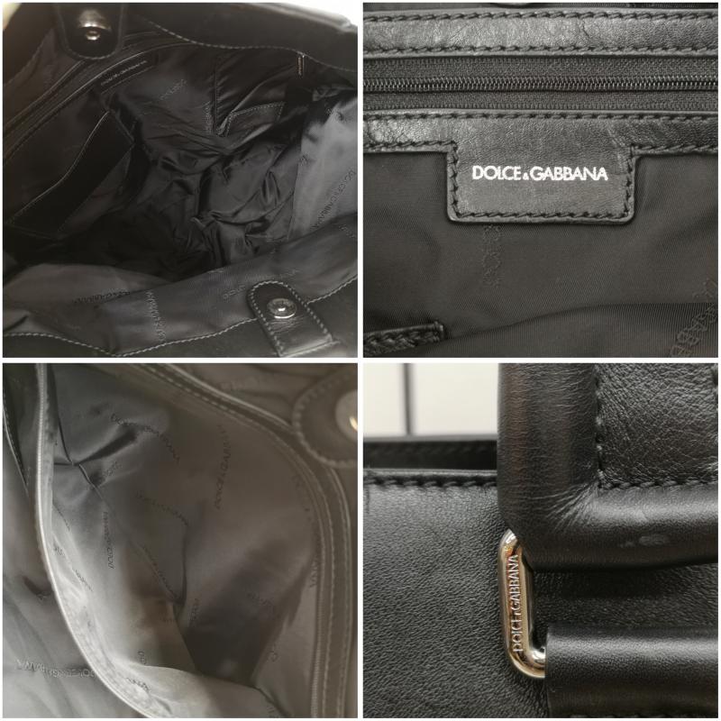 ドルチェアンドガッバーナ DOLCE&GABBANA トートバッグ トートバッグ トートバッグ ナイロン レザー ロゴプレート - 黒 / ブラック / black メンズ USED 古着 中古 50158967