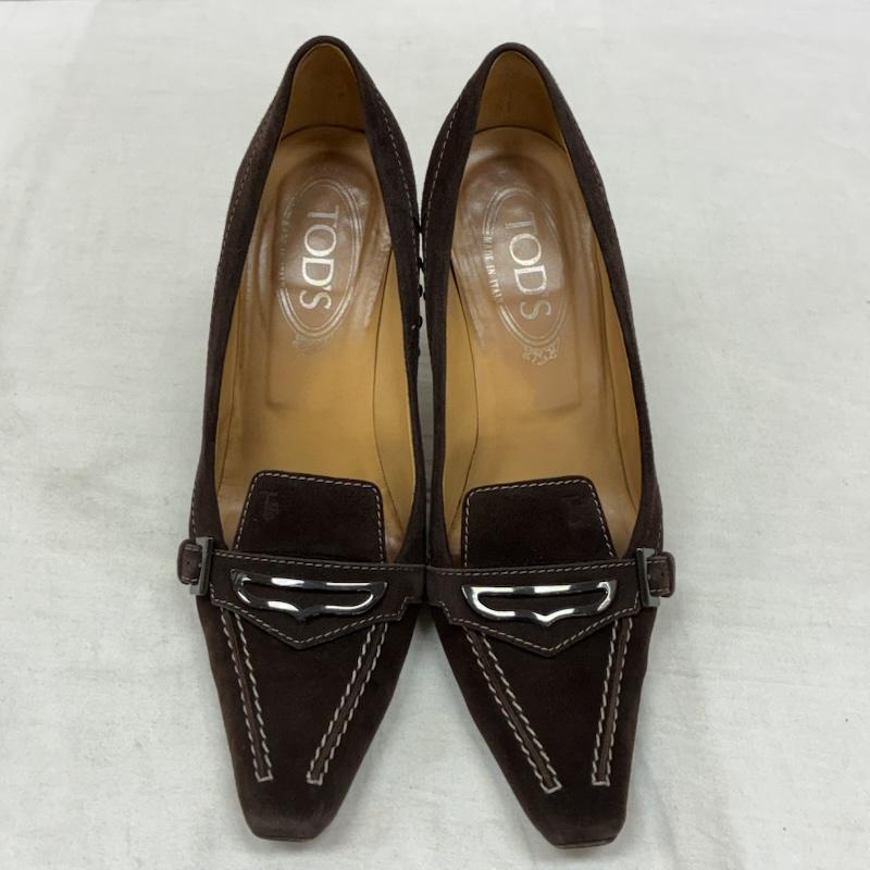 トッズ TOD S パンプス パンプス ブラウン スエード ヒール ストラップ パンプス 37 24.0cm レディース USED 古着 中古 50158987