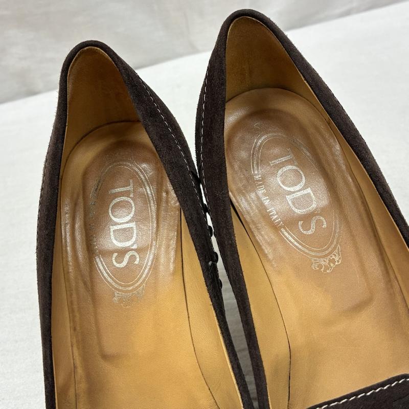 トッズ TOD S パンプス パンプス ブラウン スエード ヒール ストラップ パンプス 37 24.0cm レディース USED 古着 中古 50158987