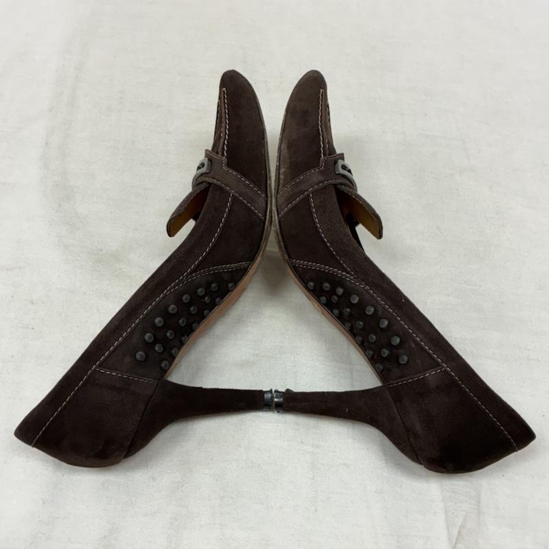 トッズ TOD S パンプス パンプス ブラウン スエード ヒール ストラップ パンプス 37 24.0cm レディース USED 古着 中古 50158987