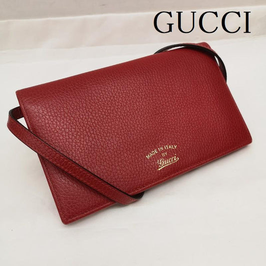 グッチ GUCCI 財布 長財布 スウィング ショルダー ウォレット 長財布 バッグ 斜め掛け 368231 534563 - 赤 / レッド / red レディース USED 古着 中古 50159006