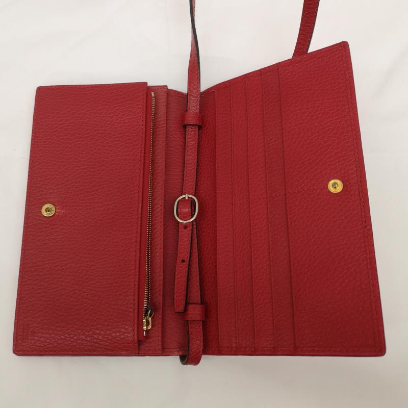 グッチ GUCCI 財布 長財布 スウィング ショルダー ウォレット 長財布 バッグ 斜め掛け 368231 534563 - 赤 / レッド / red レディース USED 古着 中古 50159006