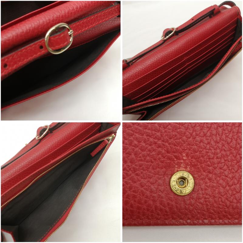 グッチ GUCCI 財布 長財布 スウィング ショルダー ウォレット 長財布 バッグ 斜め掛け 368231 534563 - 赤 / レッド / red レディース USED 古着 中古 50159006