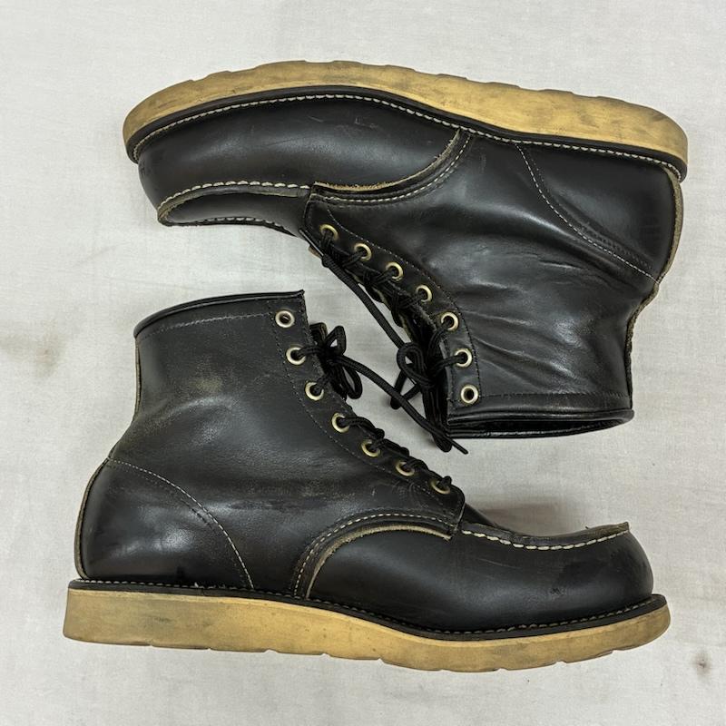 レッドウィング RED WING ブーツ ショートブーツ 90s 羽タグ 8130 アイリッシュセッター ブラッククローム モックトゥ ワーク ブーツ US：8.5 メンズ USED 古着 中古 50159023