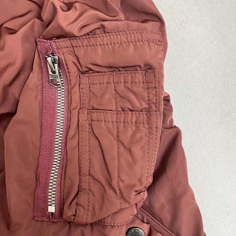 アルファ ALPHA ジャケット、上着 ジャンパー、ブルゾン MA-1 ナイロン ジャケット TA7013-8368 M えんじ / ワインレッド / dark red メンズ USED 古着 中古 50159036