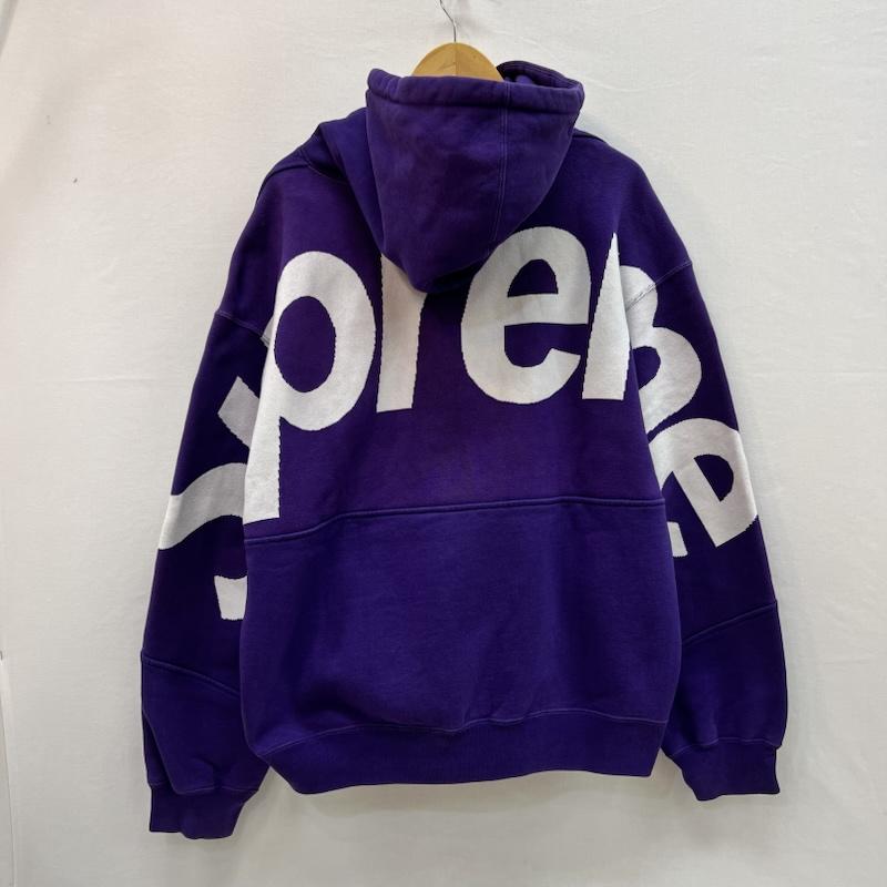 シュプリーム Supreme パーカー 長袖 Big Logo Jacquard Hooded Sweatshirt ビッグロゴ スウェット パーカー L 紫 / パープル / purple メンズ USED 古着 中古 50159044