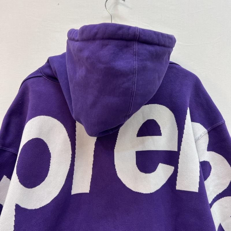 シュプリーム Supreme パーカー 長袖 Big Logo Jacquard Hooded Sweatshirt ビッグロゴ スウェット パーカー L 紫 / パープル / purple メンズ USED 古着 中古 50159044