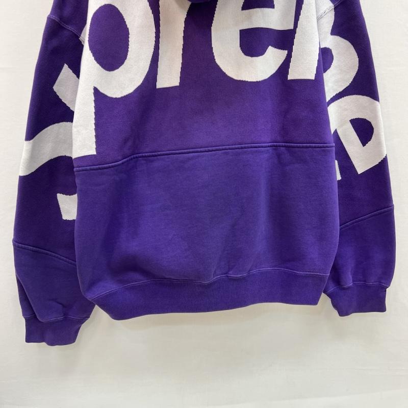 シュプリーム Supreme パーカー 長袖 Big Logo Jacquard Hooded Sweatshirt ビッグロゴ スウェット パーカー L 紫 / パープル / purple メンズ USED 古着 中古 50159044