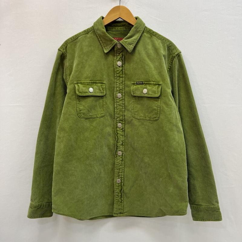 シュプリーム Supreme シャツ、ブラウス 長袖 21SS Washed Corduroy Shirt ウォッシュ加工 コーディロイシャツ M 緑 / グリーン / green メンズ USED 古着 中古 50159047