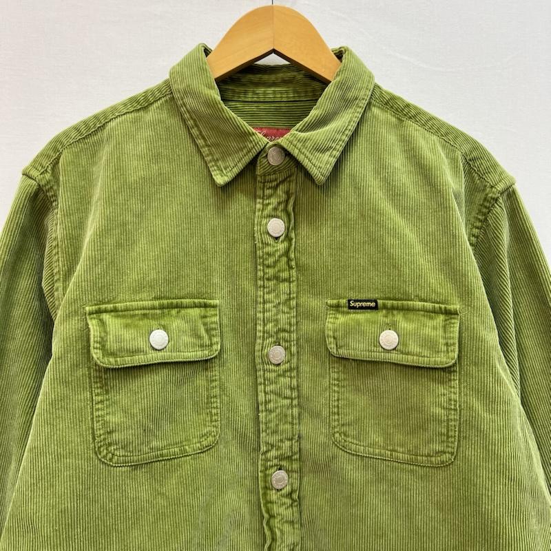 シュプリーム Supreme シャツ、ブラウス 長袖 21SS Washed Corduroy Shirt ウォッシュ加工 コーディロイシャツ M 緑 / グリーン / green メンズ USED 古着 中古 50159047