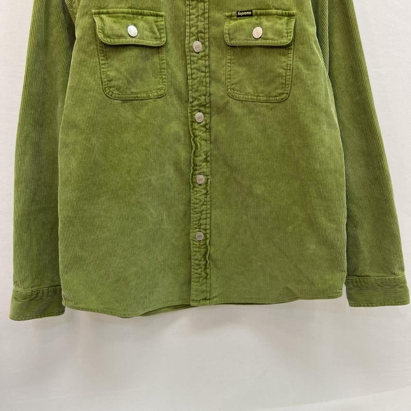 シュプリーム Supreme シャツ、ブラウス 長袖 21SS Washed Corduroy Shirt ウォッシュ加工 コーディロイシャツ M 緑 / グリーン / green メンズ USED 古着 中古 50159047