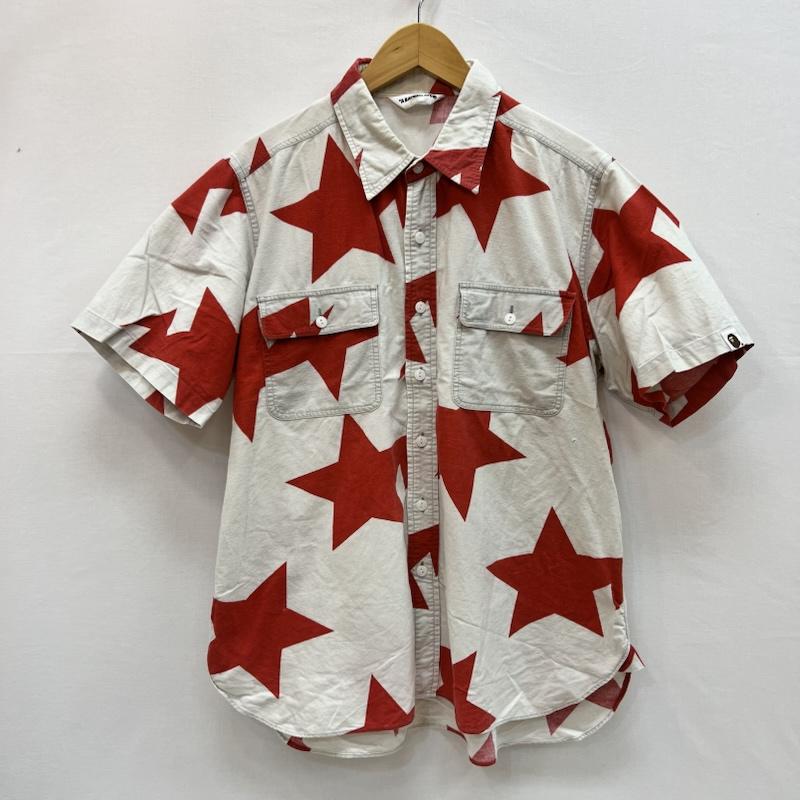 アベイシングエイプ A BATHING APE シャツ、ブラウス 半袖 BAPE STA スター 総柄 半袖 シャツ L メンズ USED 古着 中古 50159052