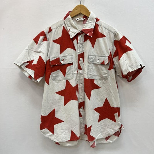 アベイシングエイプ A BATHING APE シャツ、ブラウス 半袖 BAPE STA スター 総柄 半袖 シャツ L メンズ USED 古着 中古 50159052