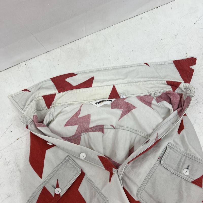 アベイシングエイプ A BATHING APE シャツ、ブラウス 半袖 BAPE STA スター 総柄 半袖 シャツ L メンズ USED 古着 中古 50159052