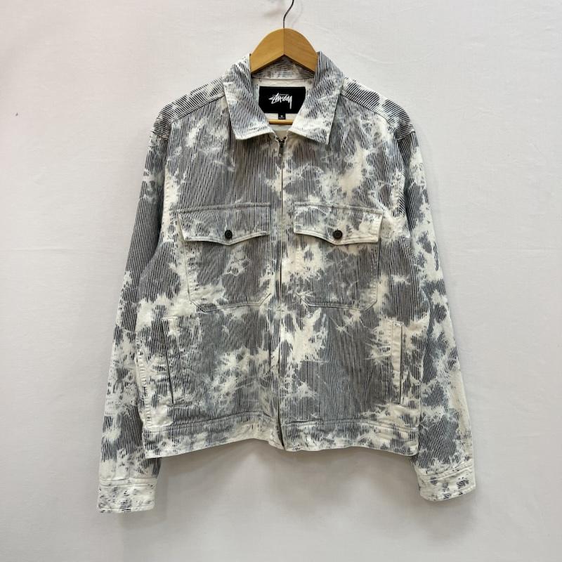 ステューシー STUSSY ジャケット、上着 ジャンパー、ブルゾン ブリーチ加工 ヒッコリーストライプ ガレージジャケット M メンズ USED 古着 中古 50159066