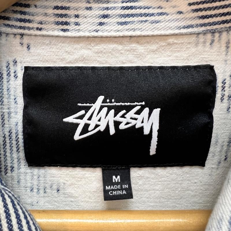 ステューシー STUSSY ジャケット、上着 ジャンパー、ブルゾン ブリーチ加工 ヒッコリーストライプ ガレージジャケット M メンズ USED 古着 中古 50159066