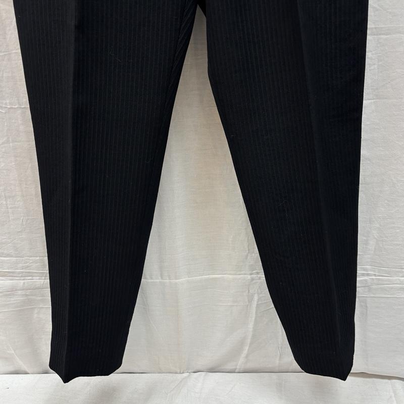 ヨウジヤマモトプールオム Yohji Yamamoto POUR HOMME パンツ スラックス ストライプ サスペンダーボタン テーパード スラックス パンツ S 黒 / ブラック / black メンズ USED 古着 中古 50159088