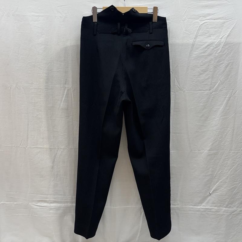 ヨウジヤマモトプールオム Yohji Yamamoto POUR HOMME パンツ スラックス ストライプ サスペンダーボタン テーパード スラックス パンツ S 黒 / ブラック / black メンズ USED 古着 中古 50159088