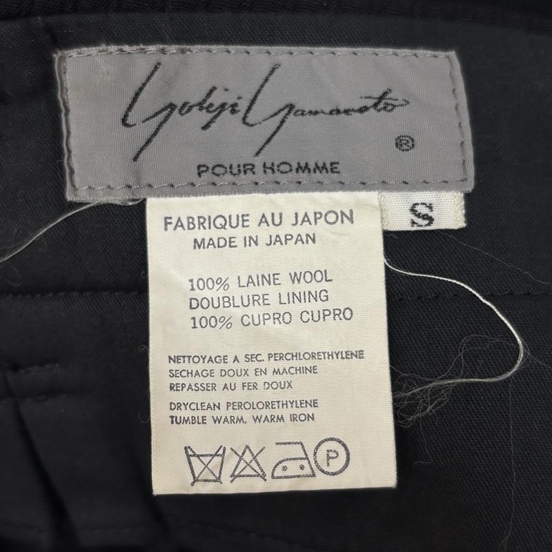 ヨウジヤマモトプールオム Yohji Yamamoto POUR HOMME パンツ スラックス ストライプ サスペンダーボタン テーパード スラックス パンツ S 黒 / ブラック / black メンズ USED 古着 中古 50159088
