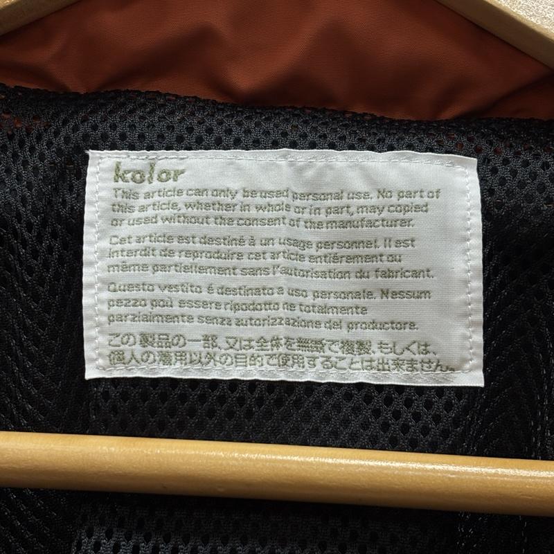 カラー kolor コート コート一般 26SCM-C02102 ポリウール ナイロン ドッキング ステンカラー コート 3 紺 / ネイビー / navy X 橙 / オレンジ / orange メンズ USED 古着 中古 50159091