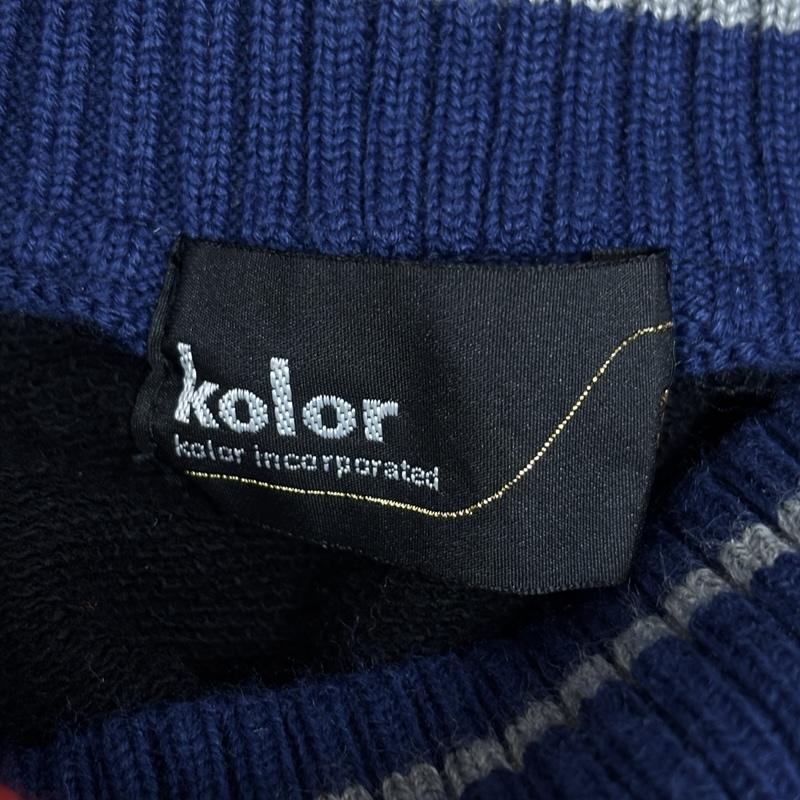 カラー kolor トレーナー 長袖 25WCM-T07205 フェイクレイヤードカラー スウェット トレーナー Flying Disk プリント 3 黒 / ブラック / black メンズ USED 古着 中古 50159093
