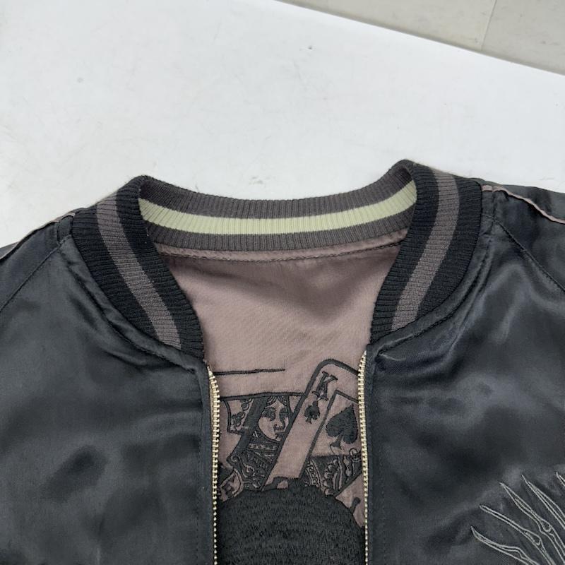 古着 USED ジャケット、上着 ジャンパー、ブルゾン JKPD リバーシブル パンク スカル 刺繍 スカジャン XL 黒 / ブラック / black メンズ USED 古着 中古 50159100