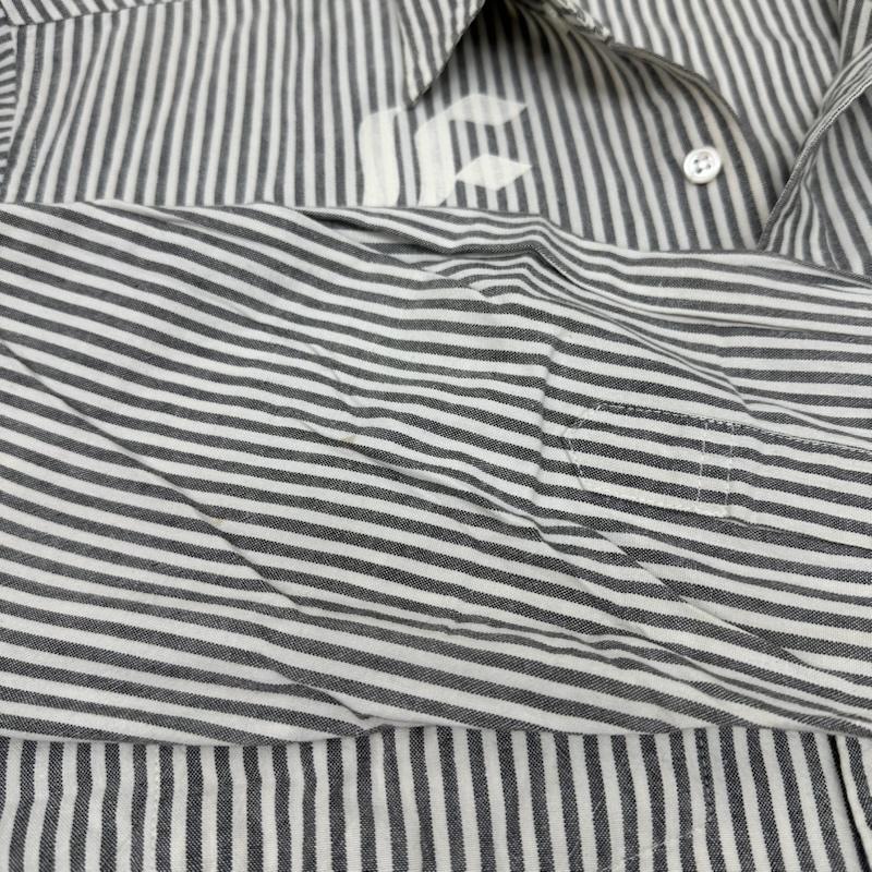 エレクトリックコテージ electric cottage シャツ、ブラウス 長袖 90s アーカイブ ストライプ シャツ - 白 / ホワイト / white X 灰 / グレー / gray メンズ USED 古着 中古 50159103