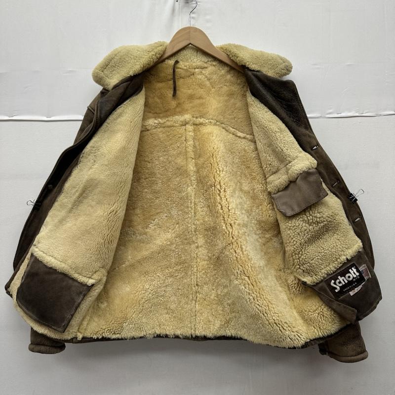 ショット schott ジャケット、上着 レザージャケット 80s USA製 茶タグ ボア ムートン レザー ジャケット 42 茶 / ブラウン / brown メンズ USED 古着 中古 50159106