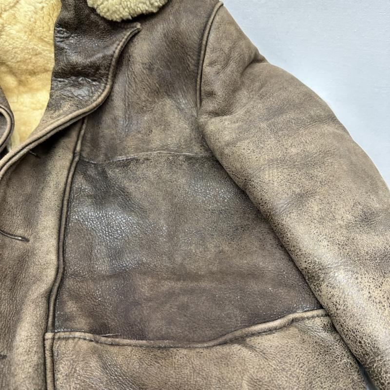ショット schott ジャケット、上着 レザージャケット 80s USA製 茶タグ ボア ムートン レザー ジャケット 42 茶 / ブラウン / brown メンズ USED 古着 中古 50159106