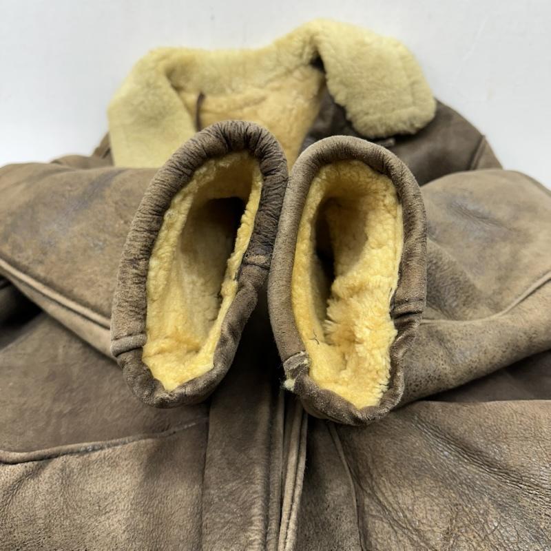 ショット schott ジャケット、上着 レザージャケット 80s USA製 茶タグ ボア ムートン レザー ジャケット 42 茶 / ブラウン / brown メンズ USED 古着 中古 50159106