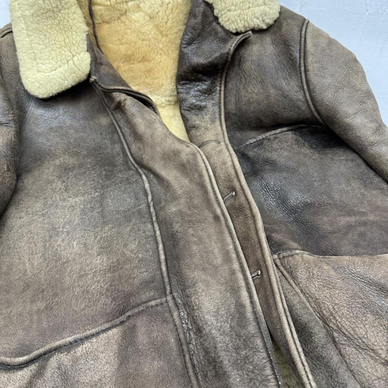 ショット schott ジャケット、上着 レザージャケット 80s USA製 茶タグ ボア ムートン レザー ジャケット 42 茶 / ブラウン / brown メンズ USED 古着 中古 50159106