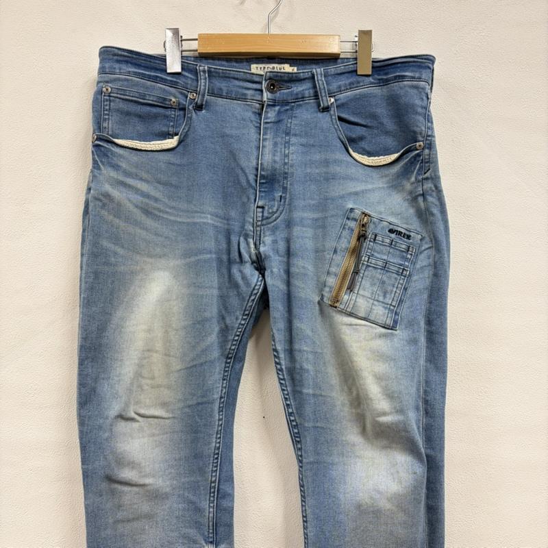 アヴィレックス AVIREX パンツ デニム、ジーンズ MA-1 ポケット ストレッチ スキニー デニム ロゴ 刺繍 XXL ワンポイント X ロゴ、文字 X 刺繍 青 / ブルー / blue メンズ USED 古着 中古 50159108