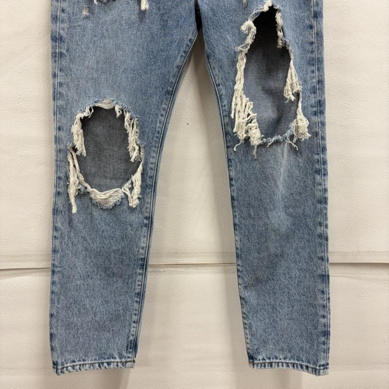 ディーゼル DIESEL パンツ デニム、ジーンズ ダメージ クラッシュ デニム ジーンズ ボタンフライ レザーパッチ ロゴ 30インチ ダメージ加工 メンズ USED 古着 中古 50159117